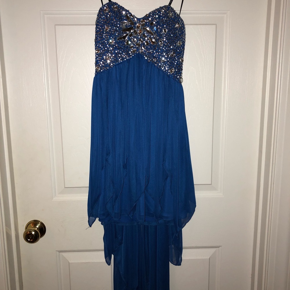 Hi-lo formal dress with beading!